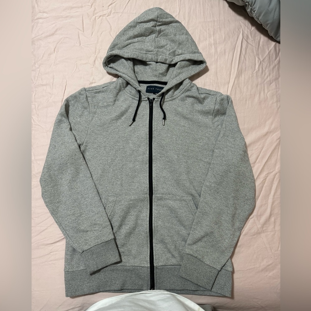 Five Four Mens Grey zip up hoodie